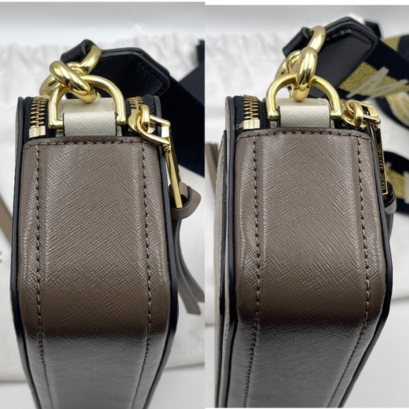 Marc Jacob Snapshot crossbody multi leather bag gray with dust bag gold strap - Picture 14 of 16